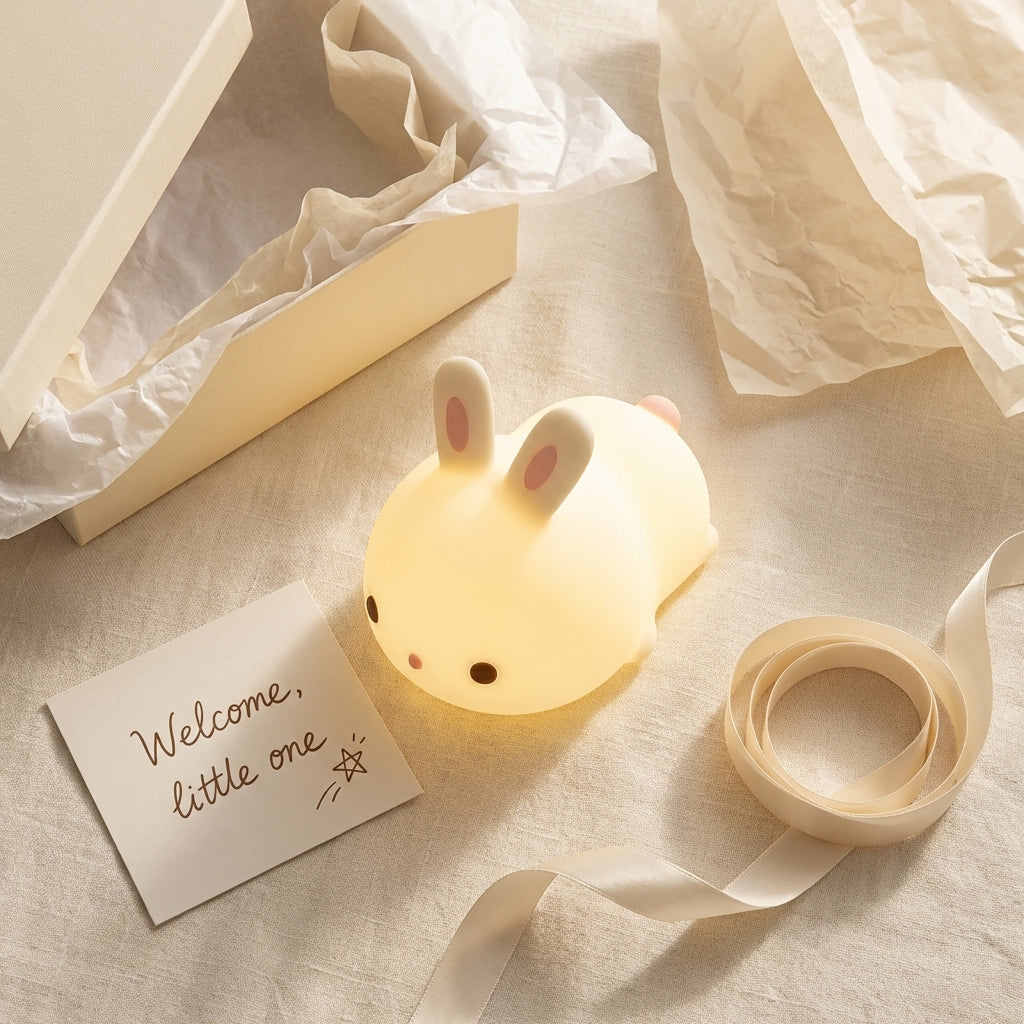 Soft Bunny Night Light — Squishy Silicone LED Lamp