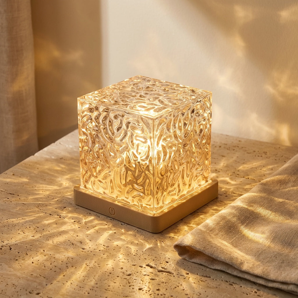Ocean Wave Projector — 16-Color Crystal Cube Night Light