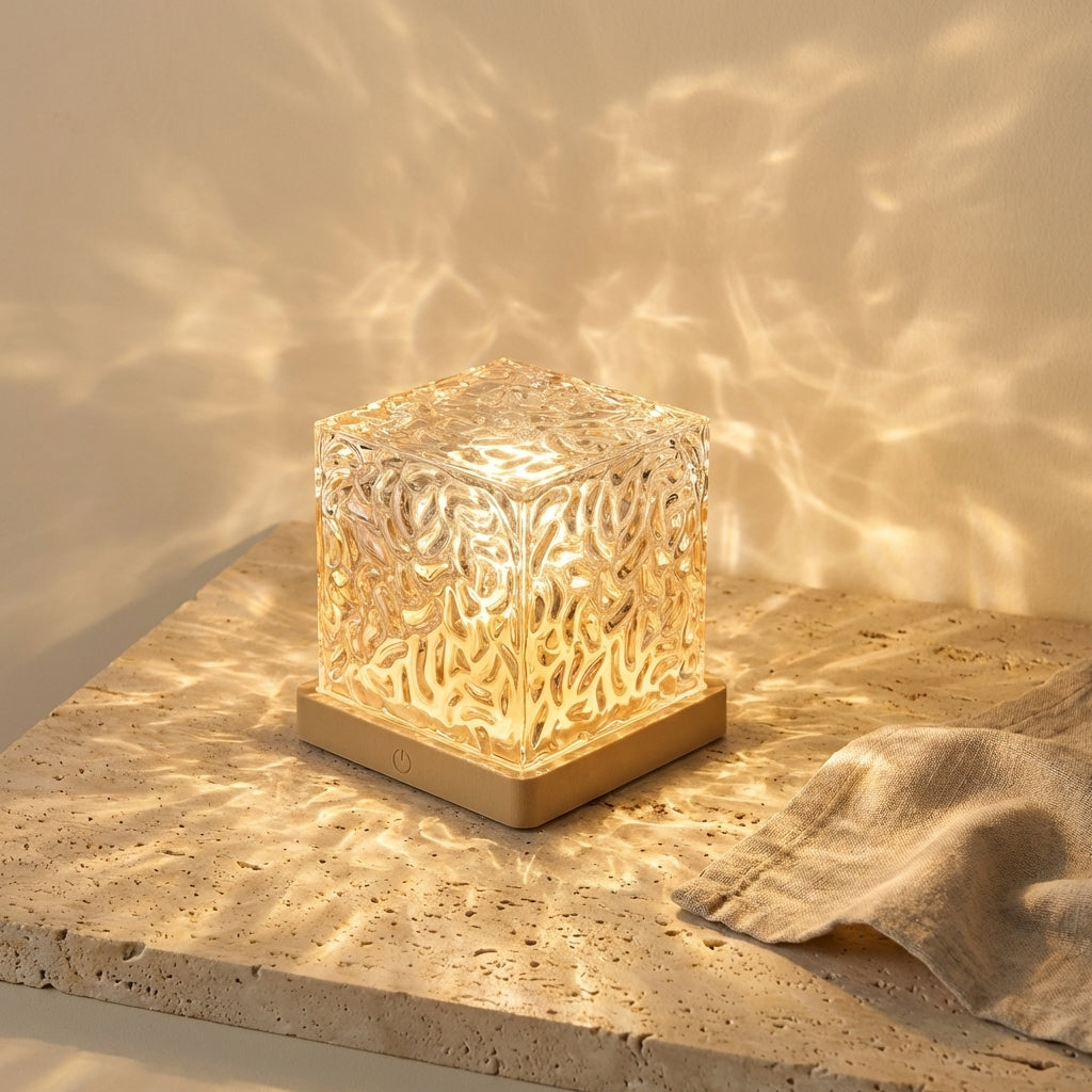 Ocean Wave Projector — 16-Color Crystal Cube Night Light